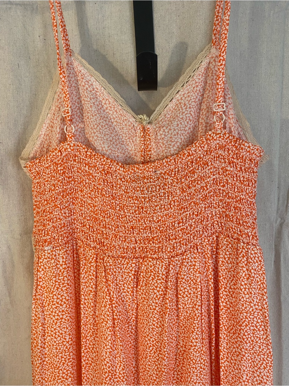 1. State Peach-Print Maxi Dress with Lace Trim - Picture 2 of 9